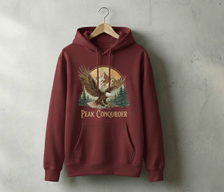 Peak Conqueror Eagle Hoodie (Maroon)