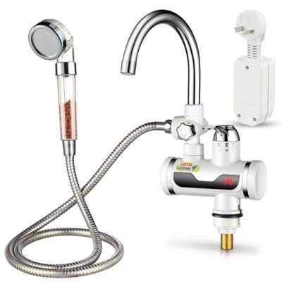 Electric Digital Display Instant Hot Water Tap With Hand Shower
