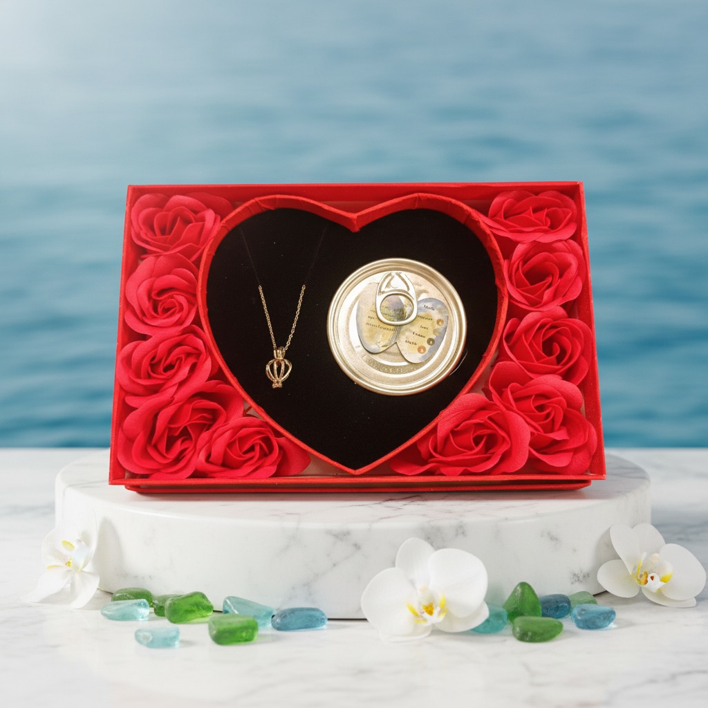 Red Rose Pearl Necklace Luxury Gift Box প্রিয়জনকে দিন ভালোবাসার অনন্য উপহার – Red Rose &amp;amp; Oyster Gold Pearl Necklace