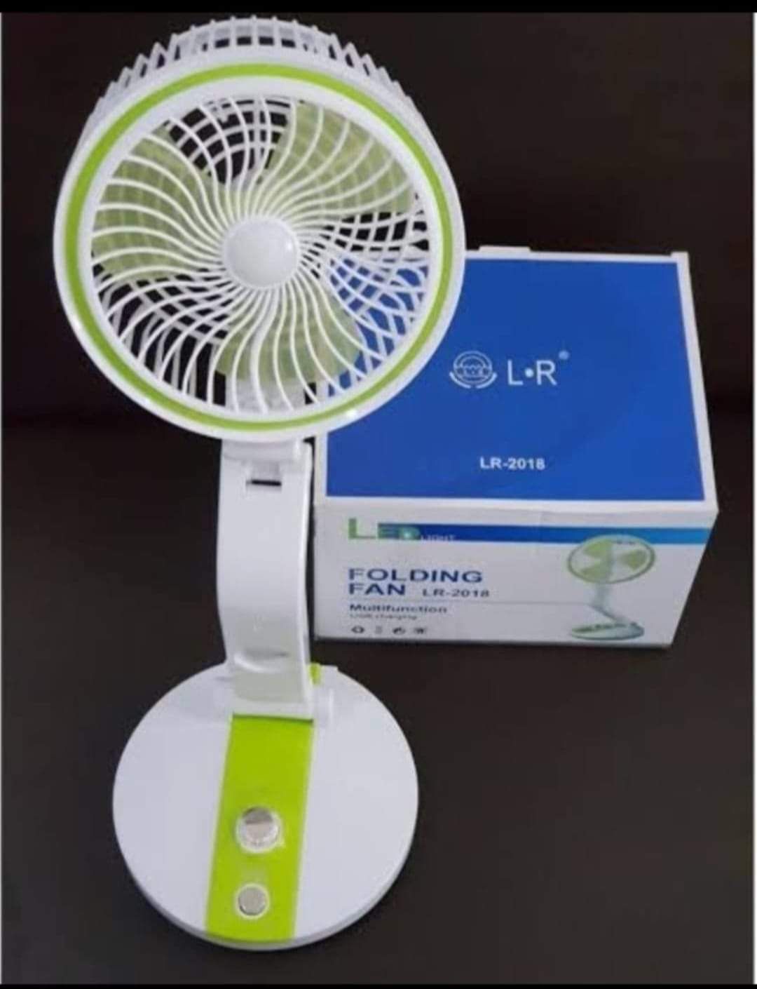 New Rechargeable Folding Table Fan with Led Light